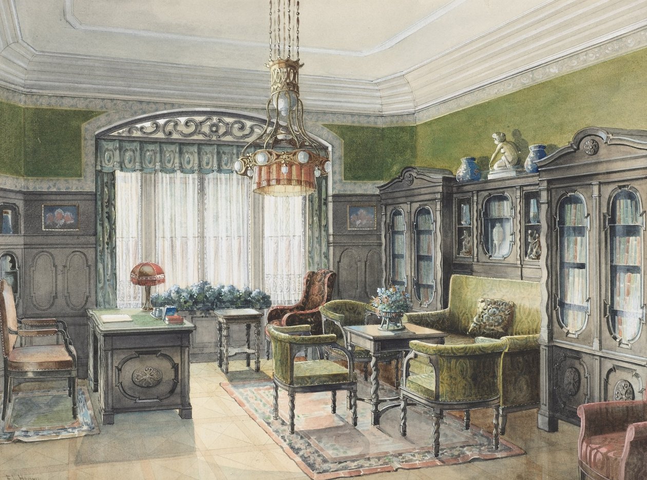 Intérieur de la bibliothèque - Edward Lamson Henry