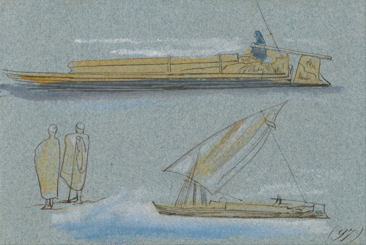 Bateaux sur le Nil - Edward Lear