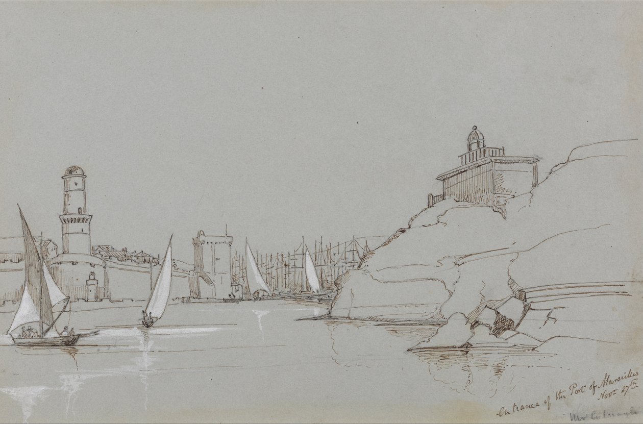 Entrée du port de Marseille - Edward Lear