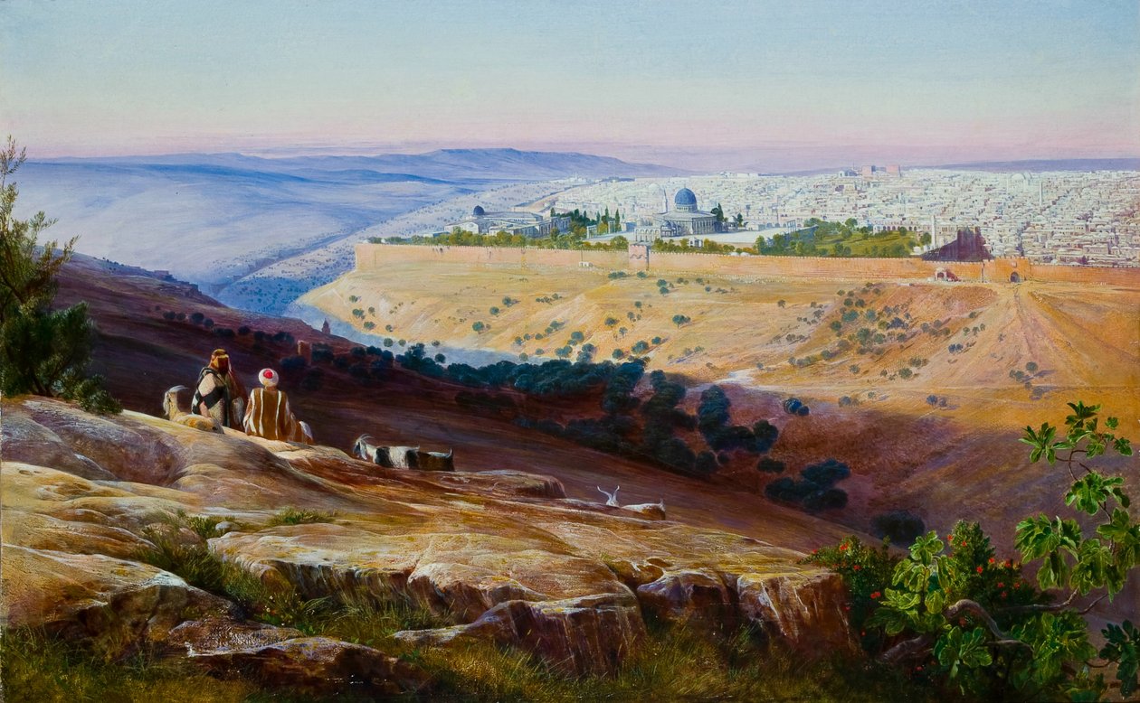 Jérusalem depuis le mont des Oliviers - Edward Lear
