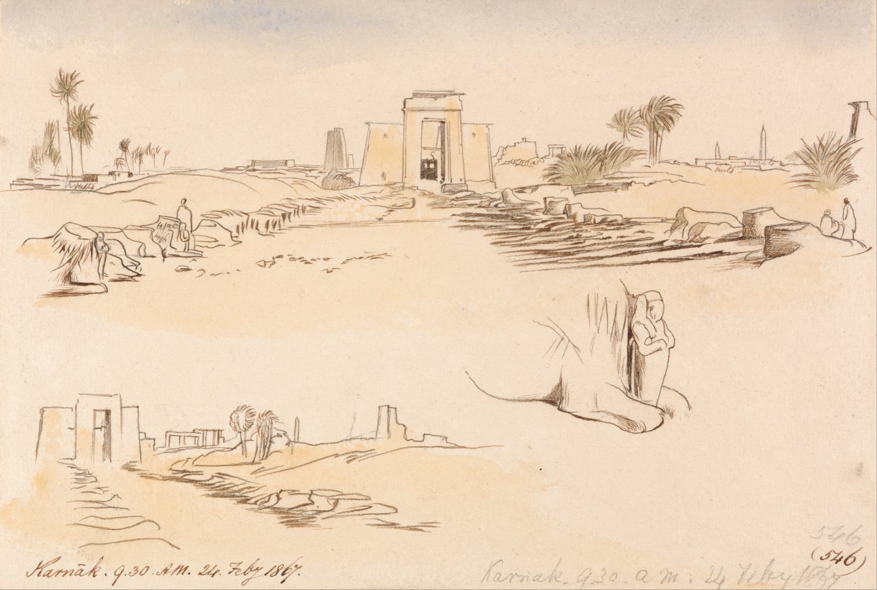 Karnak, 9h30, 24 février 1867 - Edward Lear