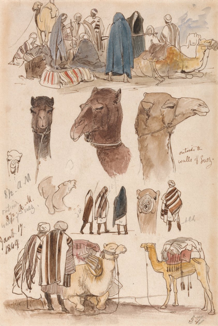 Hors des murs de Suez, 8h30, 17 janvier 1849 - Edward Lear