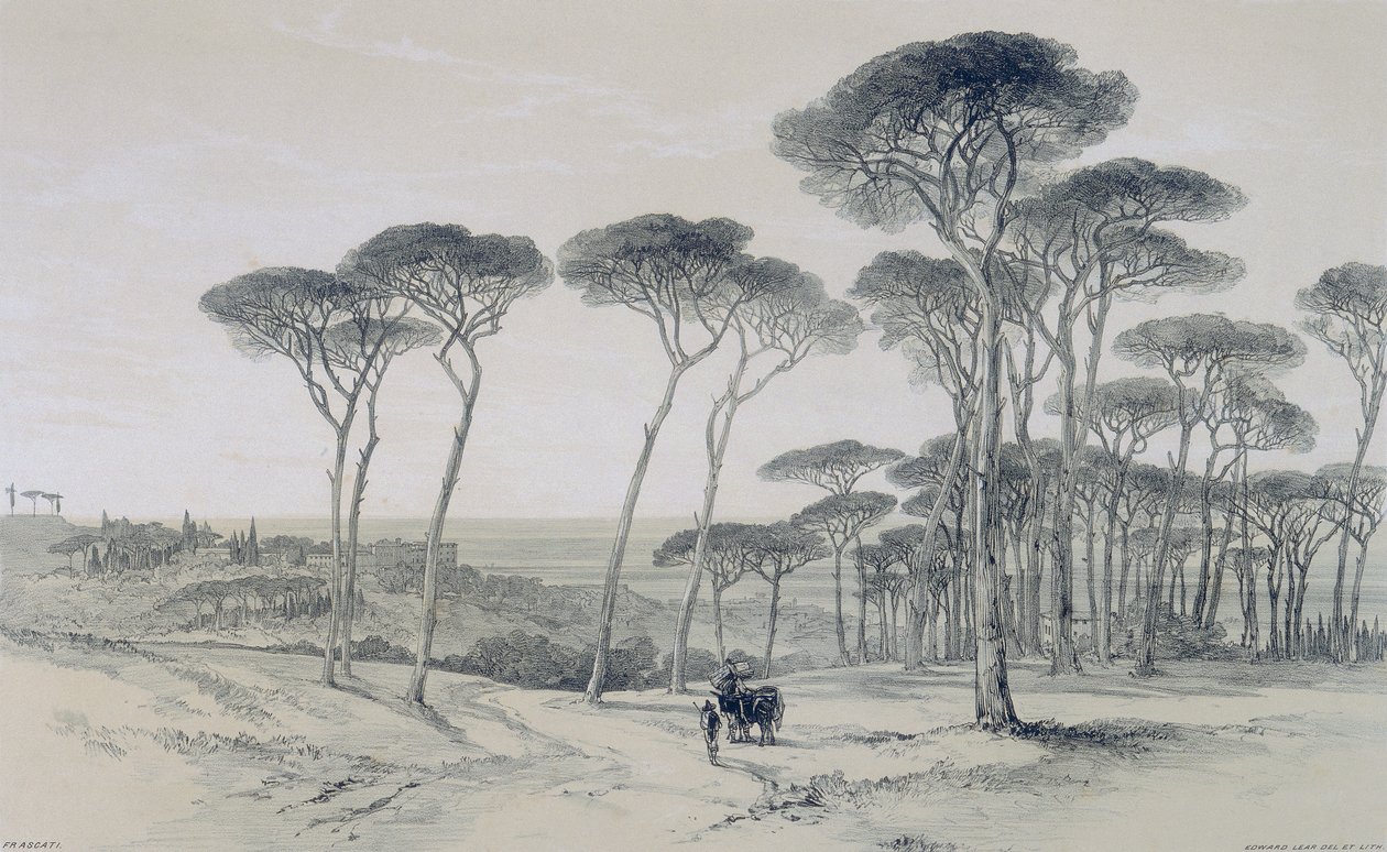 Vue de Frascati depuis la Villa Mondragone - Edward Lear