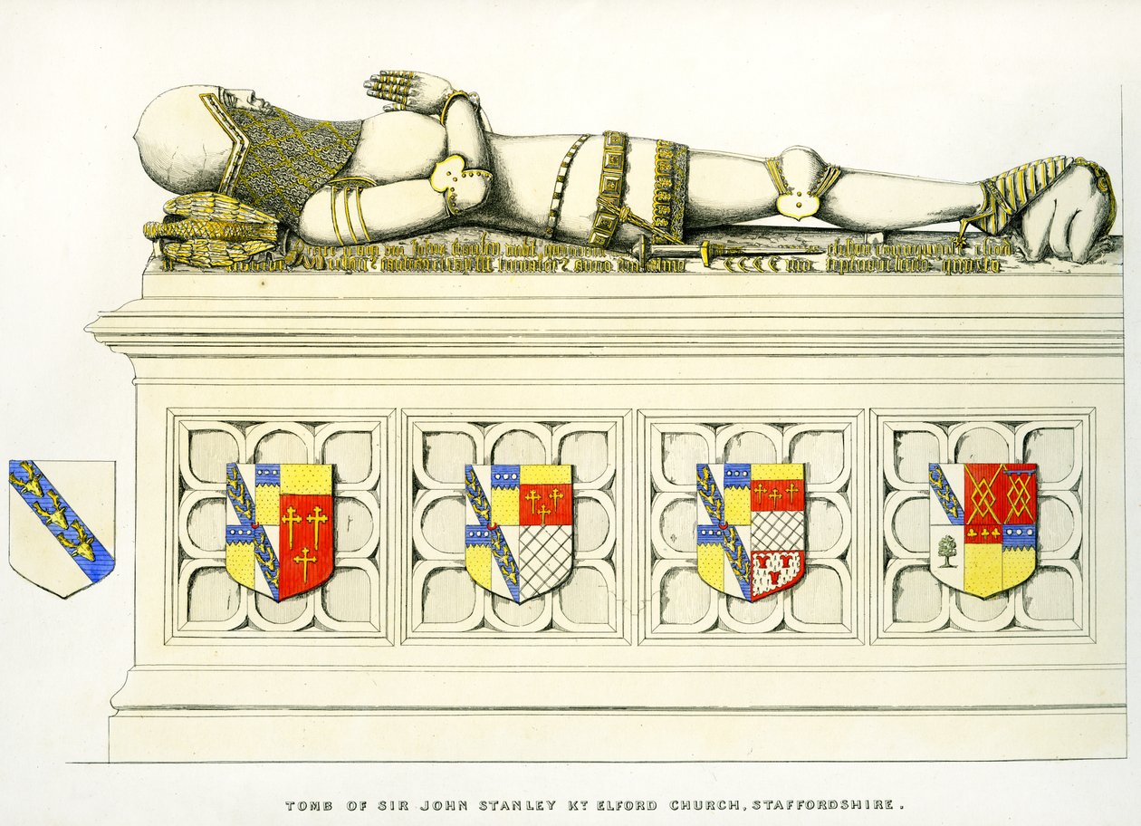 Effigie de Sir John Stanley, église St. Peter, Elford, Staffordshire, Angleterre, 1848-9 - Edward M. Richardson