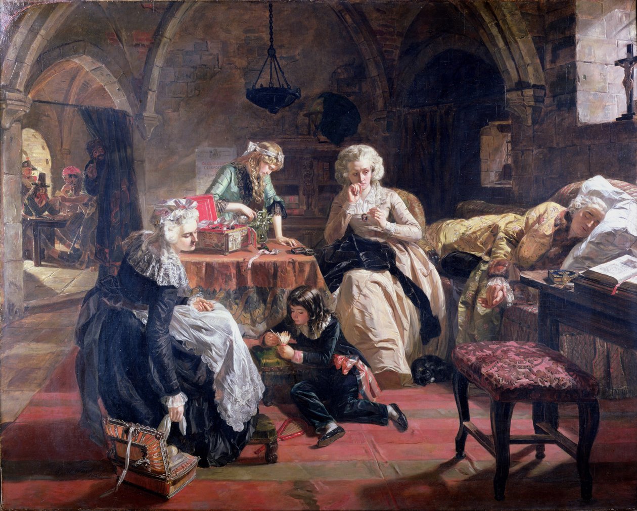 La famille royale de France dans la prison du Temple en 1792, 1851 - Edward Matthew Ward