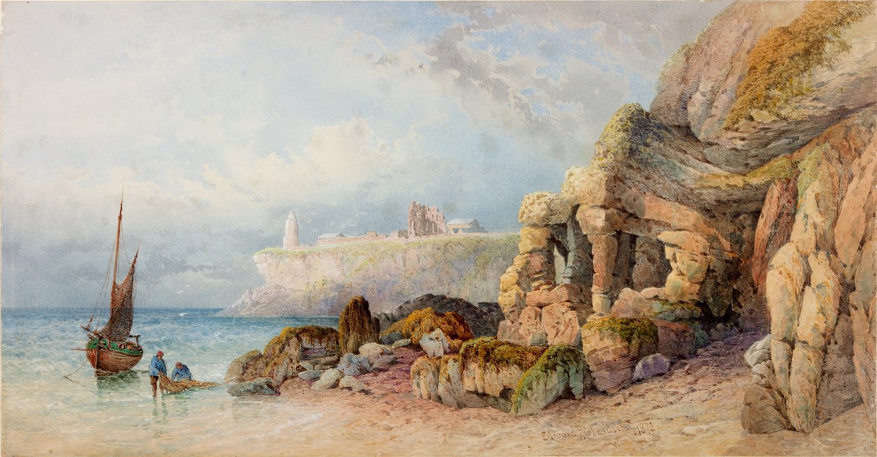 Prieuré et Phare de Tynemouth depuis le Nord - Edward Richardson