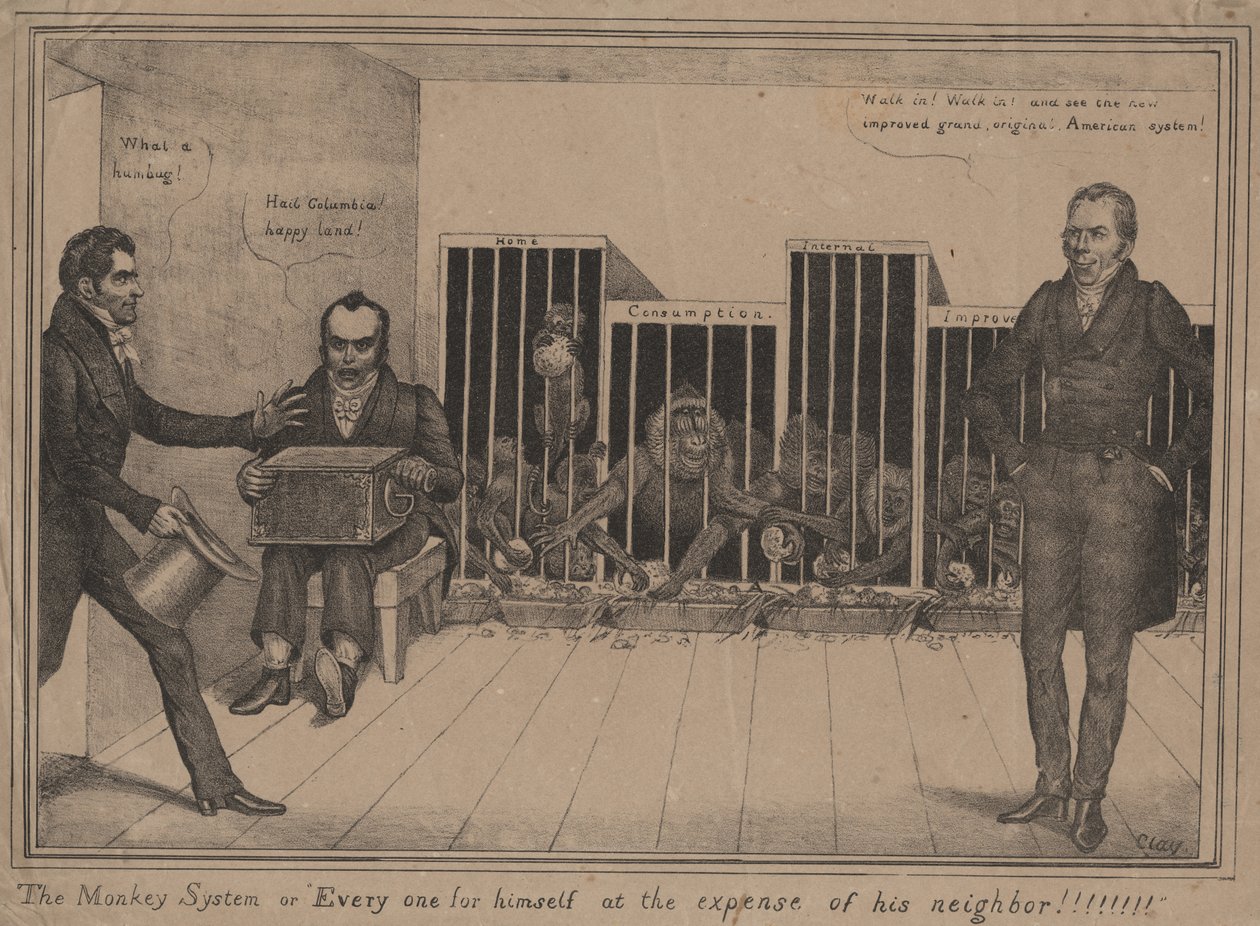 Le Système des singes ou chacun pour soi au détriment de son voisin!!!!!!!!, 1831 - Edward Williams Clay