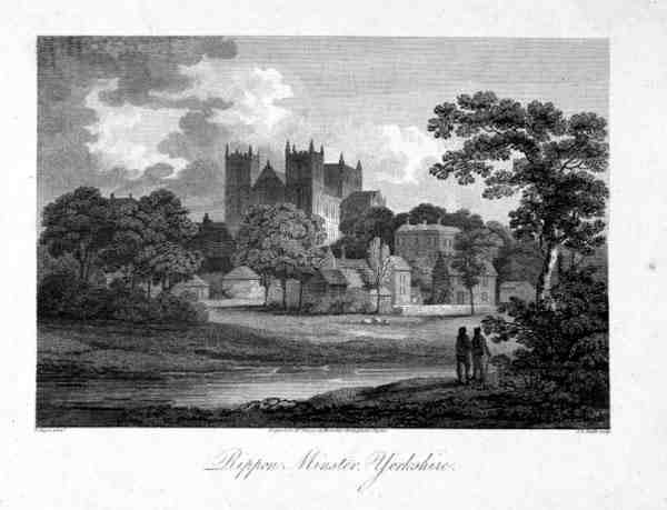 Ripon Minster, gravé par J. C. Smith - Edward (after) Dayes