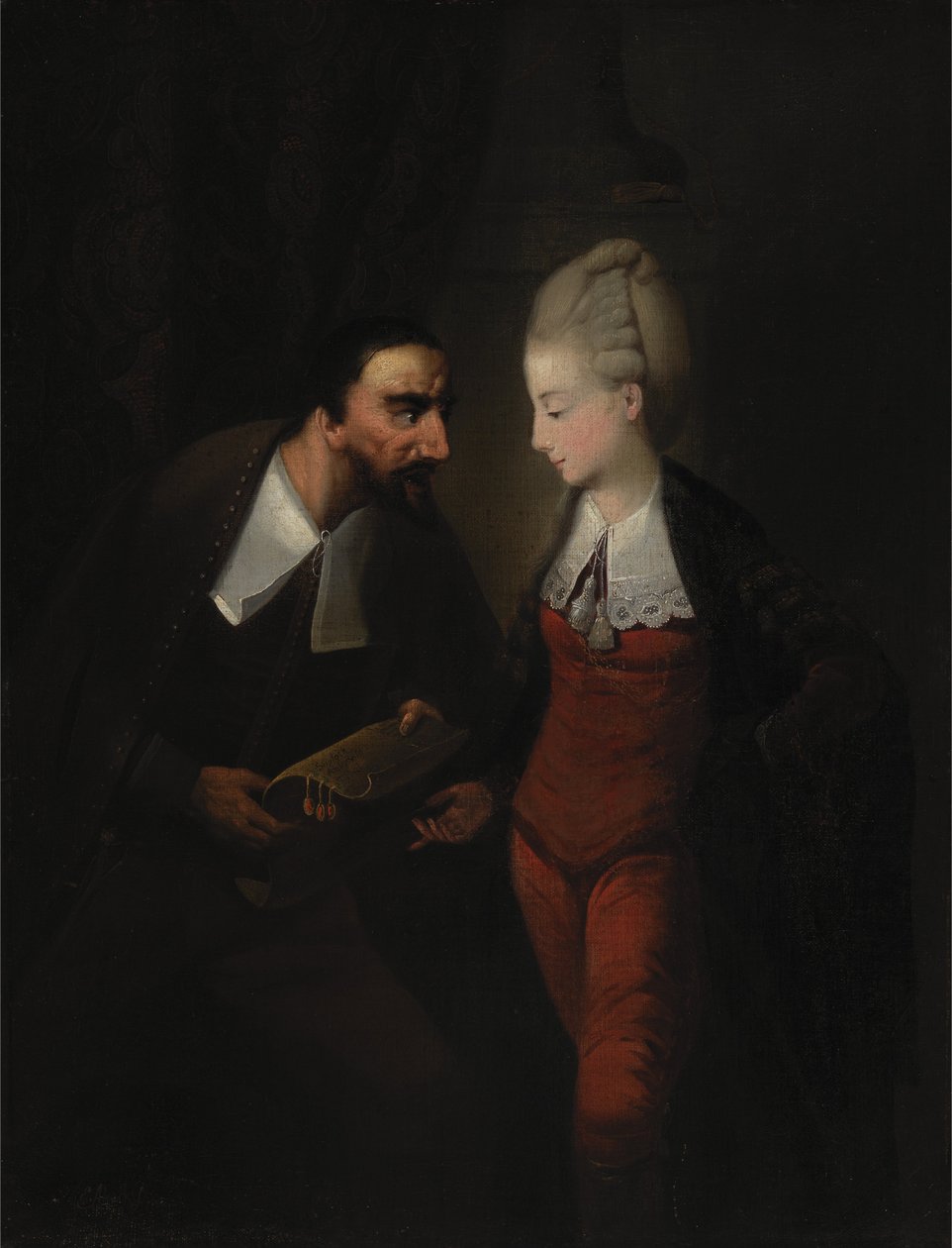 Portia et Shylock, extrait du "Marchand de Venise" de Shakespeare, IV, i - Edward Alcock