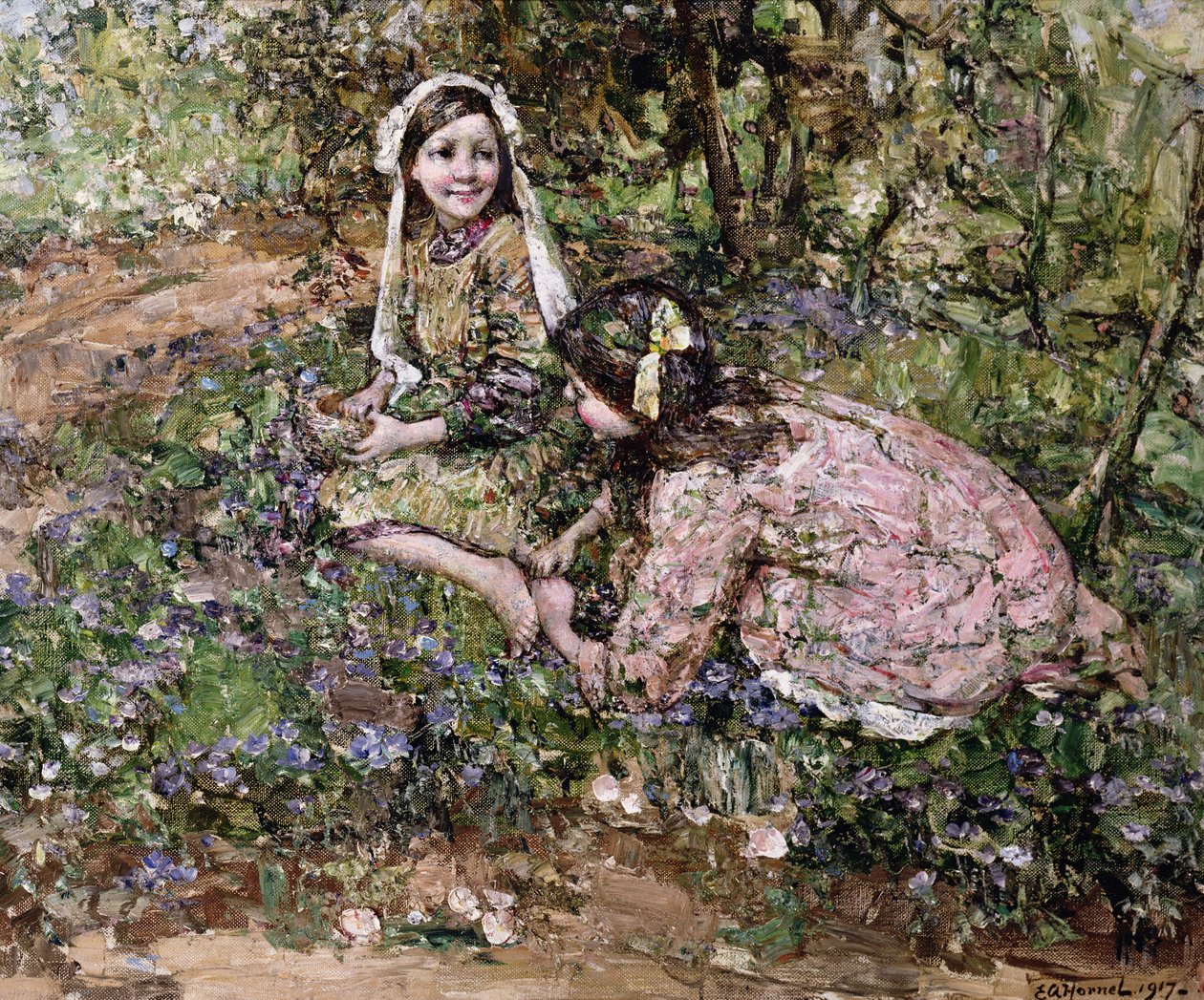 Au milieu du lin des fées - Edward Atkinson Hornel