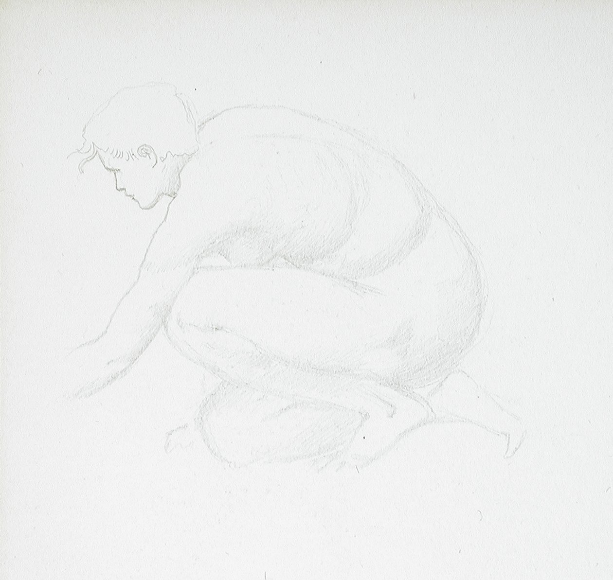 Nu féminin accroupi - Edward Burne-Jones