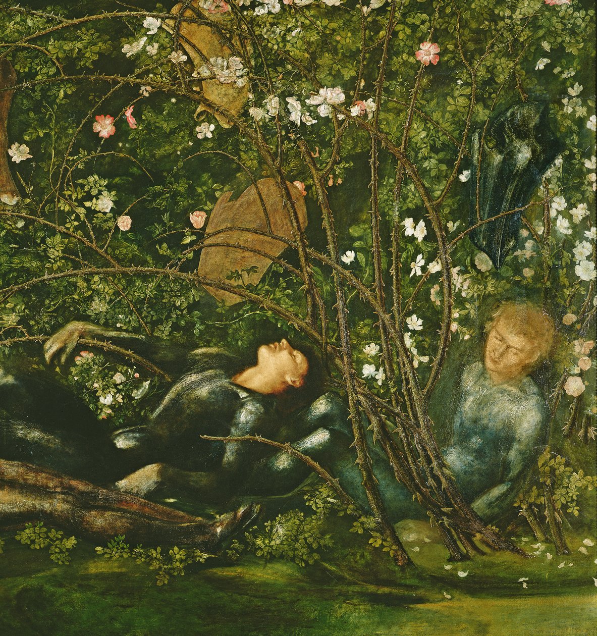 Les chevaliers et la rose églantine (détail) - Edward Burne Jones