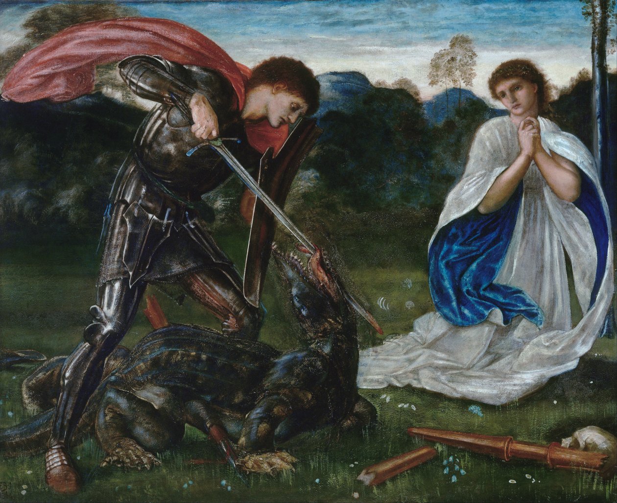 Le combat : Saint-Georges tue le dragon VI - Edward Burne Jones