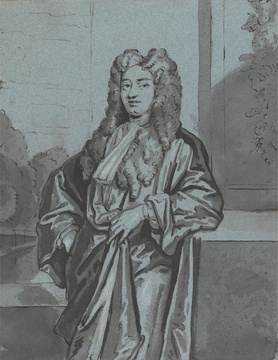 Un gentleman ou un clerc portant une longue robe et des bandes - Edward Byng