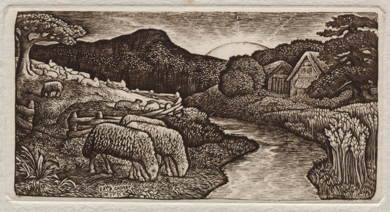 Les brebis de son pâturage - Edward Calvert