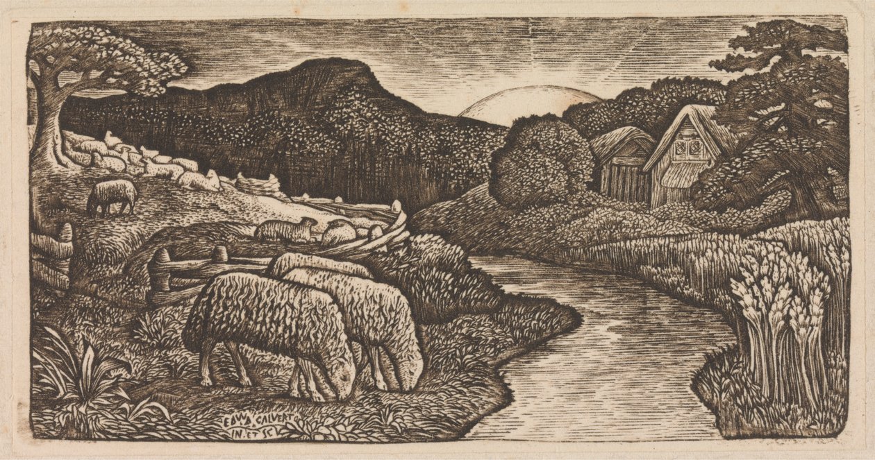 Les moutons de son pâturage - Edward Calvert