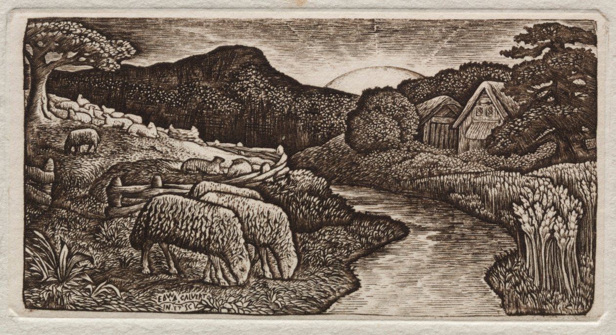 Les brebis de son pâturage, 1828 - Edward Calvert