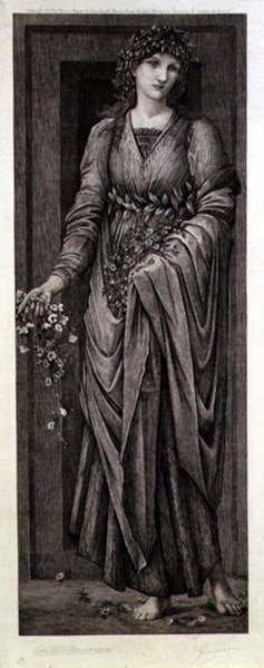Flore, gravée par Eugène Gaujean (1850-1900) publiée par Thomas Agnew & Sons - Edward Coley (after) Burne Jones