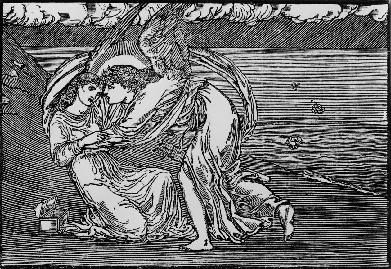 Cupidon la réanimant - Edward Coley (after) Burne Jones