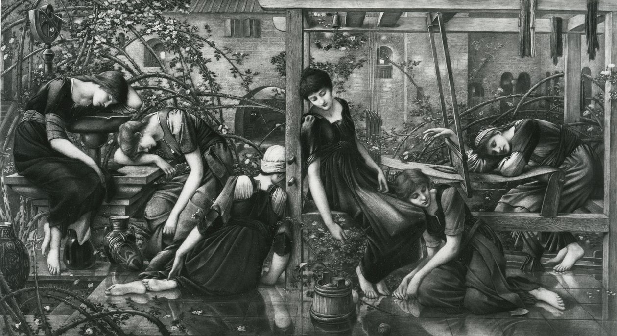 La Cour du Jardin, de la série Briar Rose - Edward Coley (after) Burne Jones