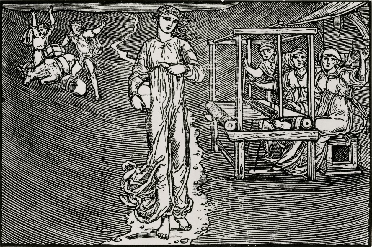 Les femmes tisserandes - Edward Coley (after) Burne Jones
