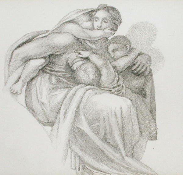 Mère et trois enfants - Edward Coley Burne Jones
