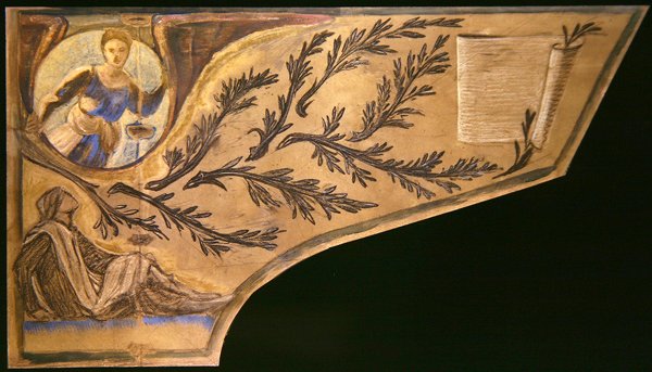 Muse Poète - couvercle de piano - Edward Coley Burne Jones