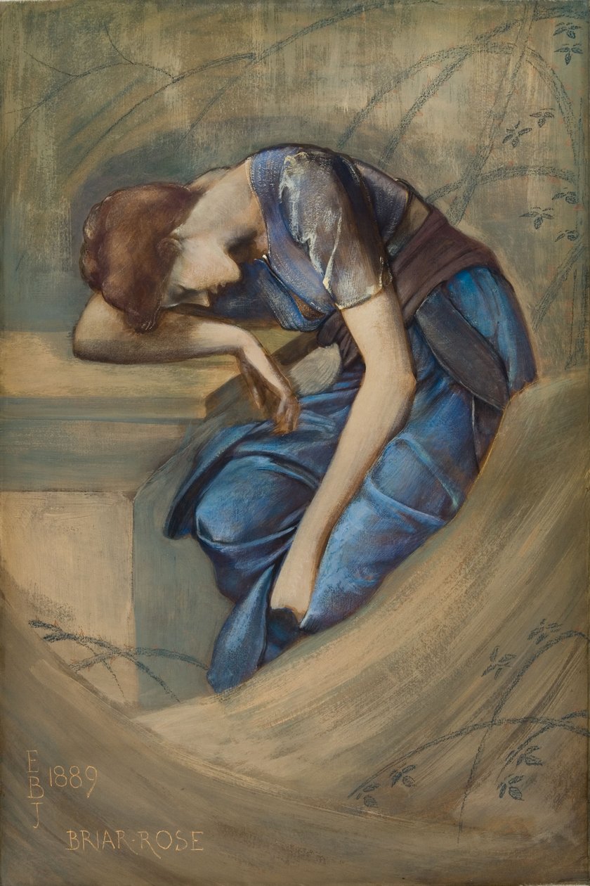 Étude pour la série Briar Rose, La Cour du Jardin - Edward Coley Burne Jones