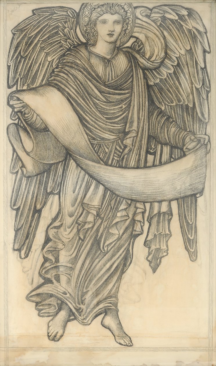 Ange avec parchemin - figure numéro huit, 1880 - Edward Burne Jones