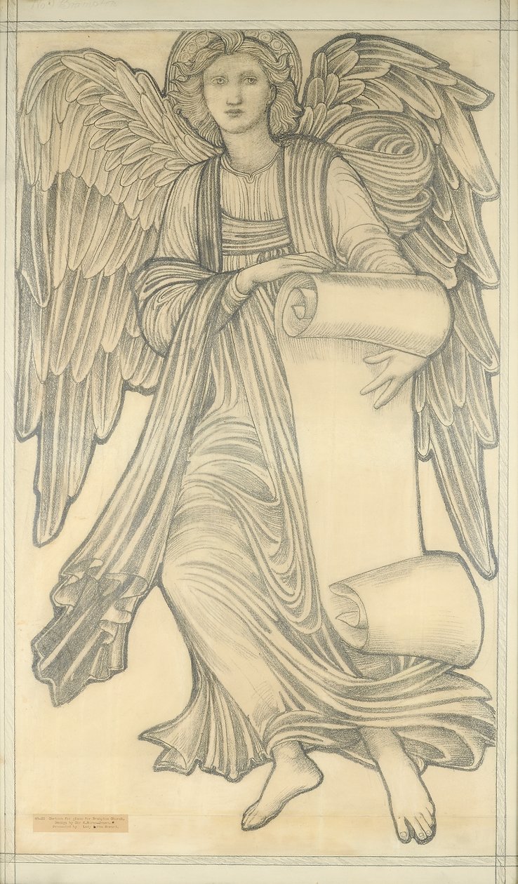 Ange avec parchemin - figure numéro neuf, 1880 - Edward Burne Jones
