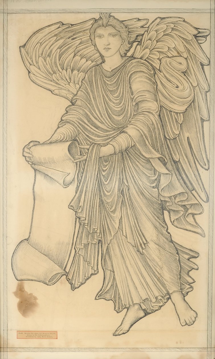 Ange avec parchemin - figure numéro dix, 1880 - Edward Burne Jones