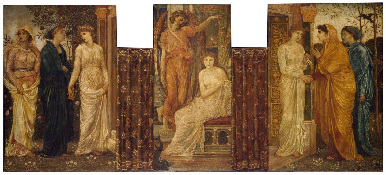 Cupidon et Psyché - Les sœurs de Psyché lui rendent visite chez Cupidon - Edward Burne Jones