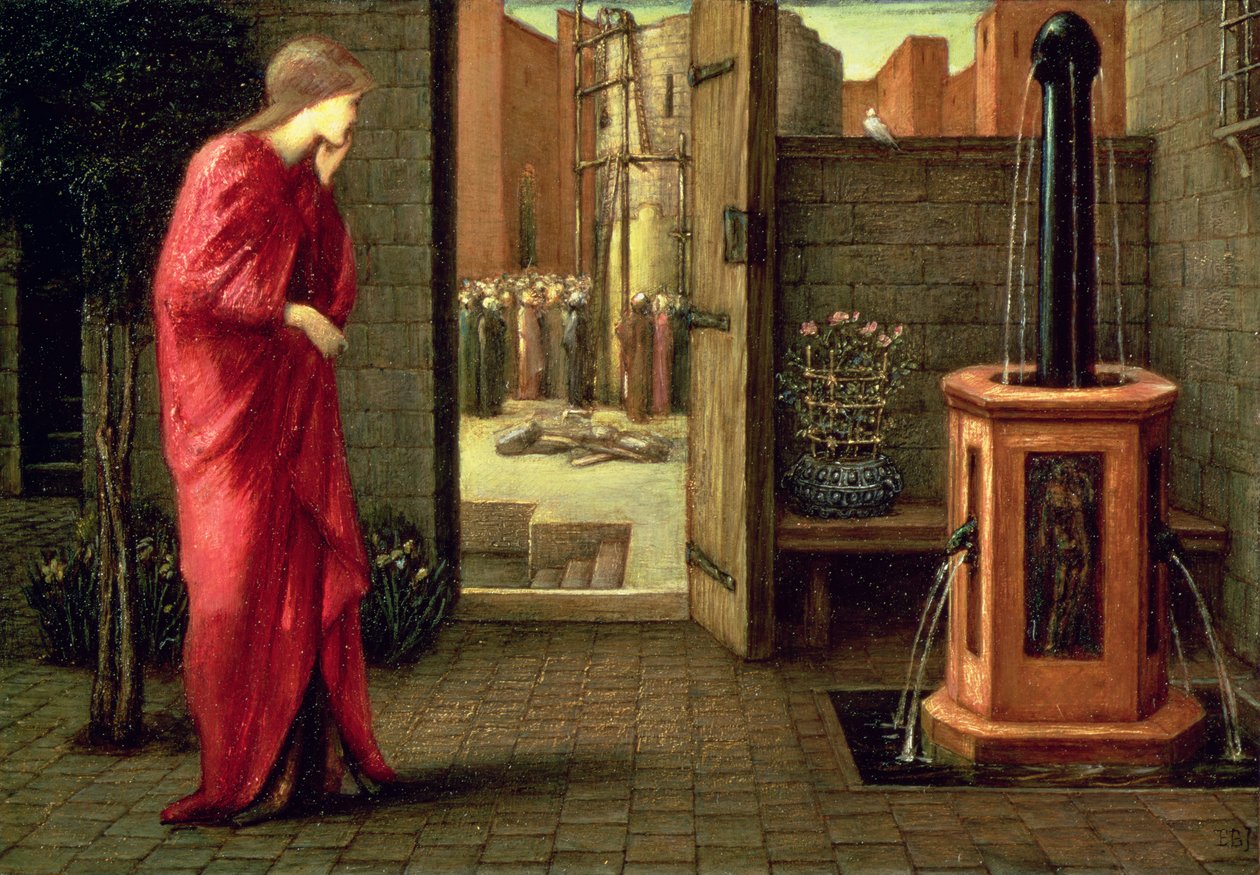 Danaé regardant la construction de la tour de bronze, 1872 - Edward Burne Jones