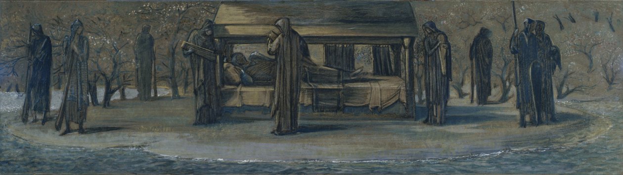 Le roi Arthur à Avalon, vers 1890 - Edward Coley Burne Jones
