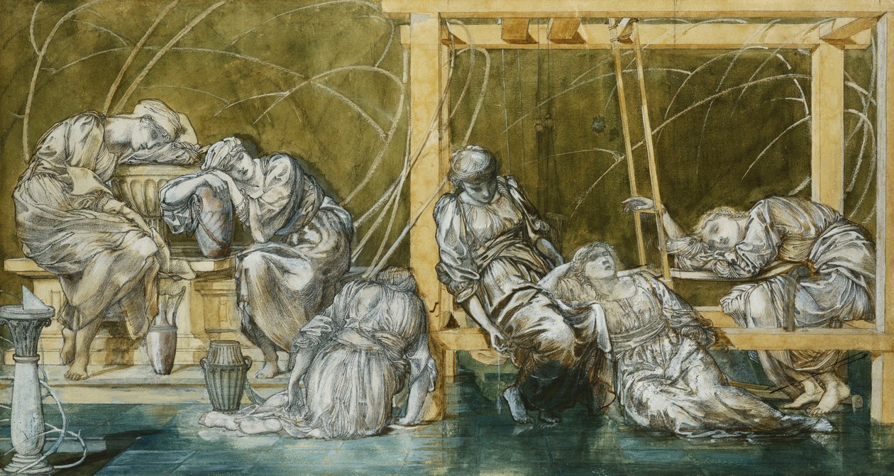 Étude pour "La Cour du Jardin" - Edward Burne Jones