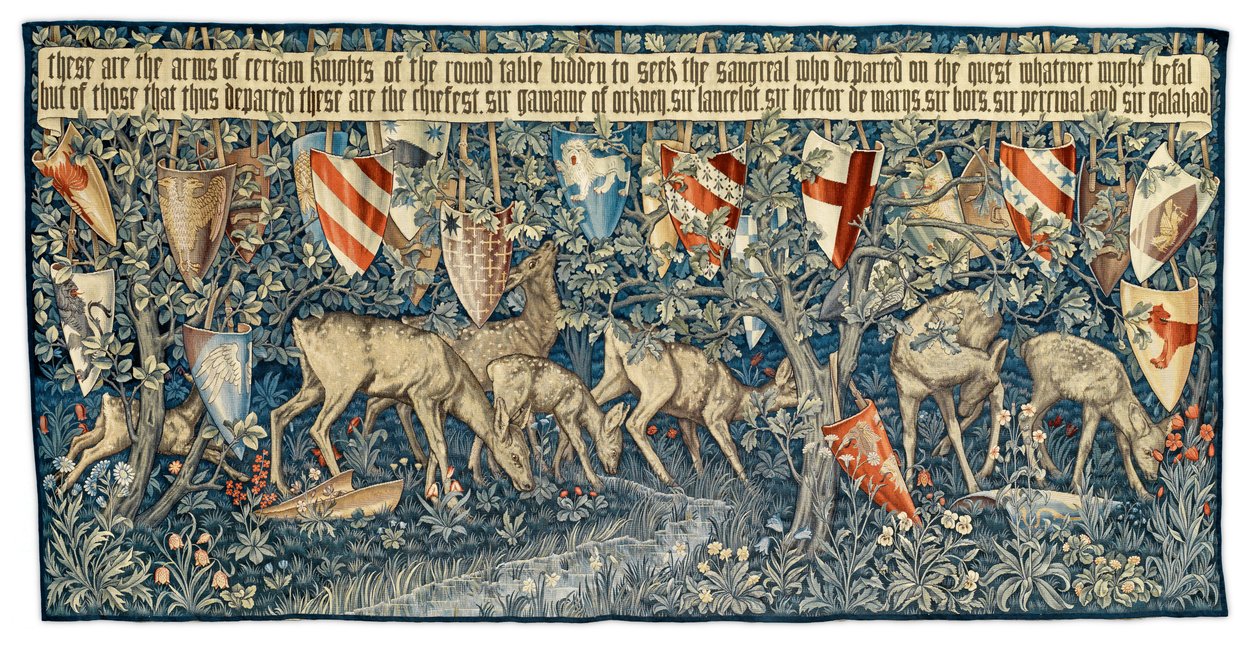 Verdure avec cerfs et boucliers, tapisserie conçue par l