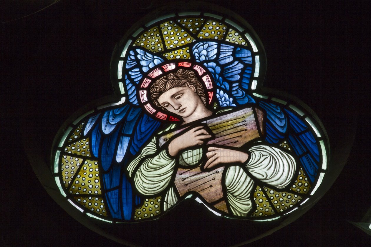 Wilden, Tous les Saints, Morris & Co., Edward Burne-Jones, John Henry Dearle (1859-1932), Anges avec Dulcimer, Musiciens Anges - Edward Coley and Dearle John Henry  Burne Jones