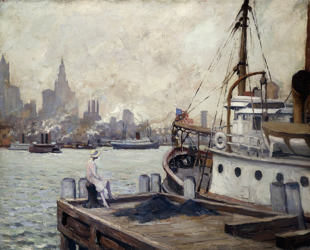 Matinée dans le port de New York - Edward Cucuel