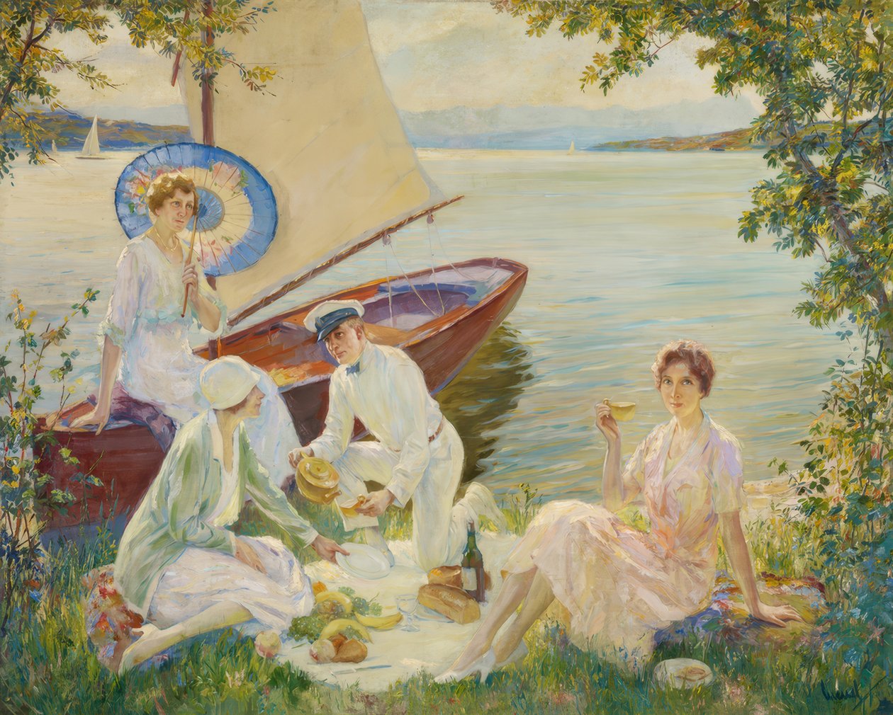 Pique-nique au lac de Starnberg - Edward Cucuel
