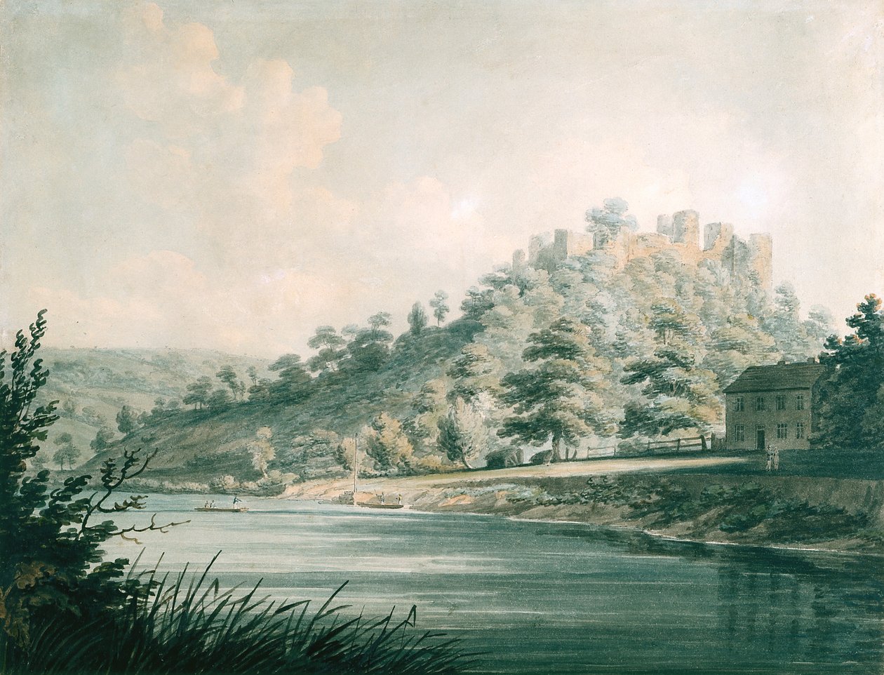 Château de Goodrich sur la rivière Wye (aquarelle sur crayon sur papier vélin blanc) - Edward Dayes