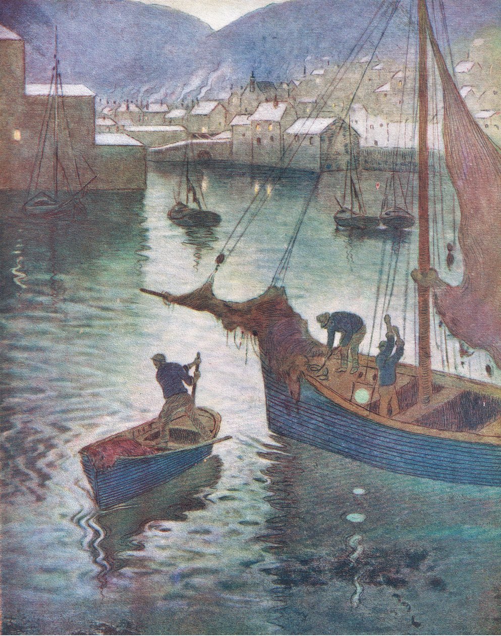 Le port, Polperrow, tiré de Hutchinson