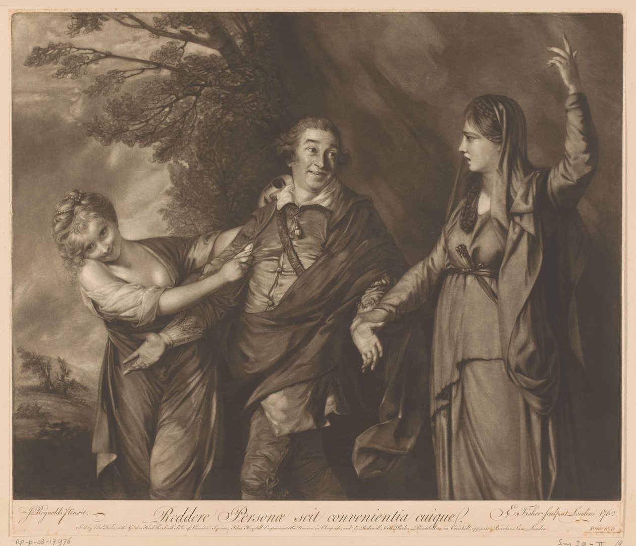 Portrait de David Garrick entre la comédie et la tragédie - Edward Fisher