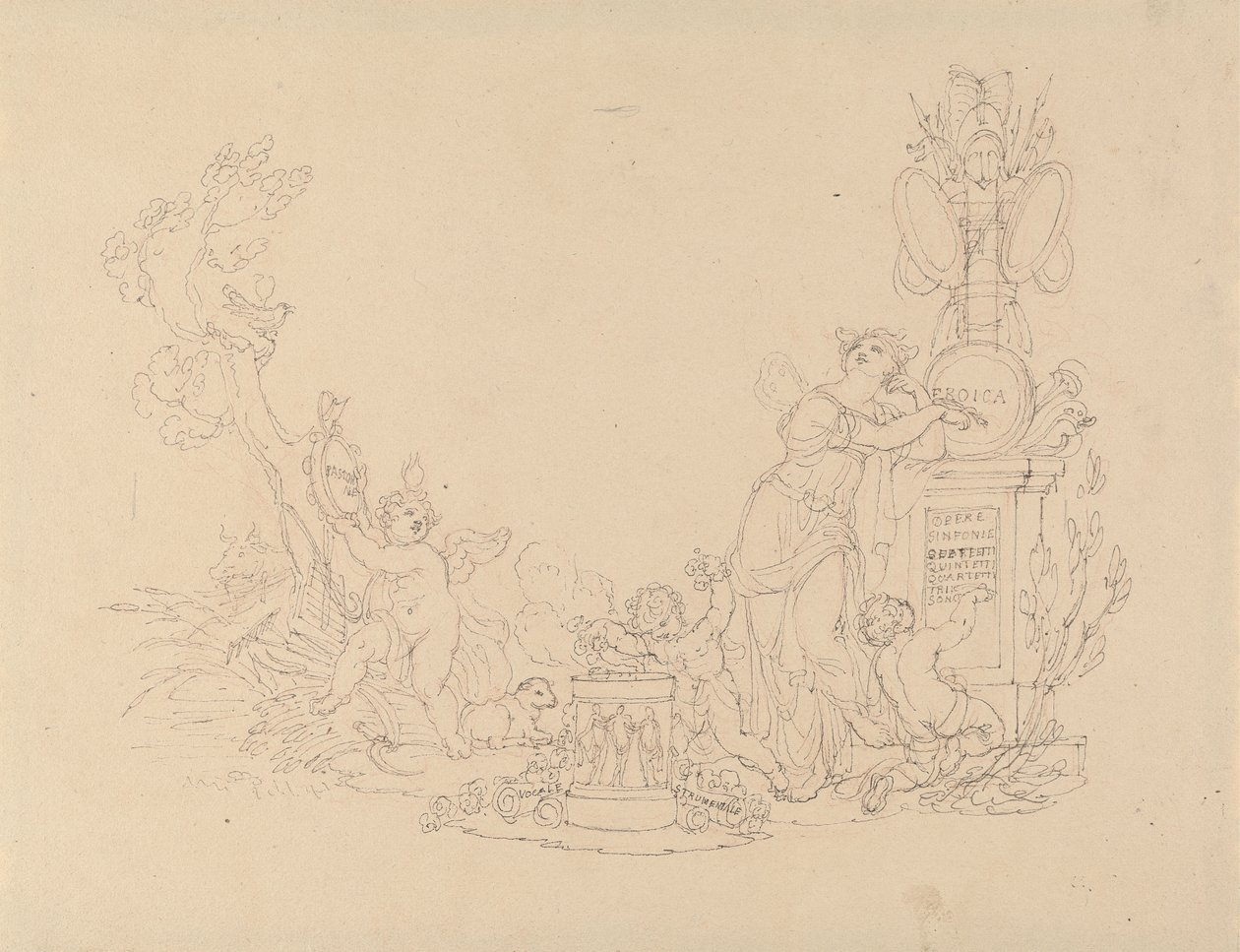 Dessins pour illustrations des œuvres de Beethoven - Edward Francis Burney