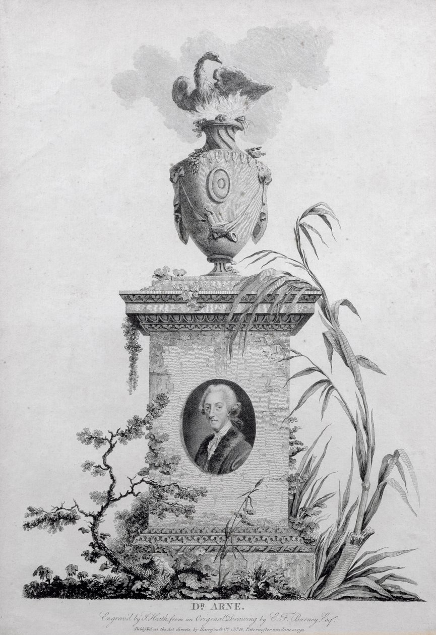Dr Thomas Augustine Arne (1710-78), gravé par James Heath (1757-1834), 1793 - Edward Francis Burney