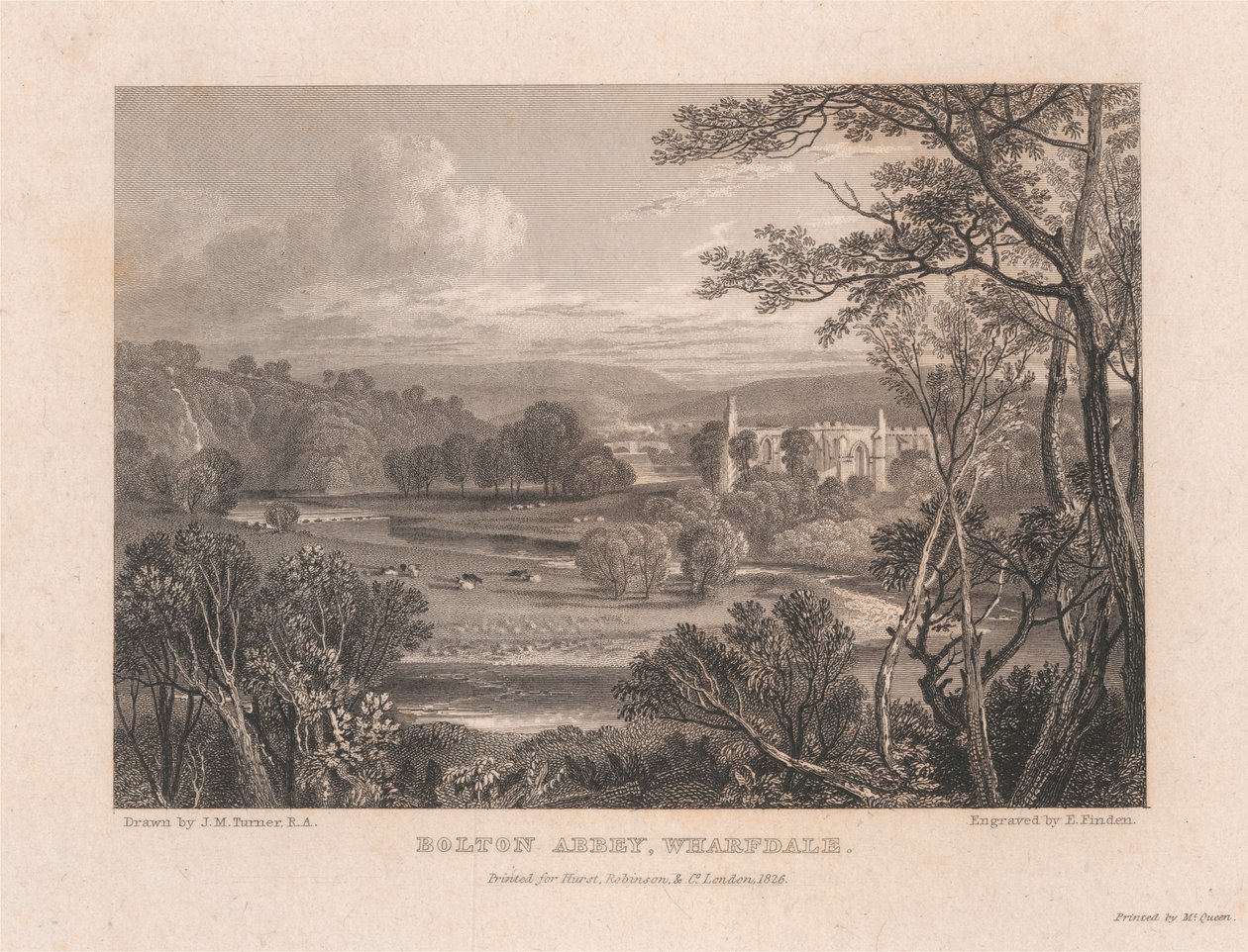 Abbaye de Bolton, Wharfdale - Edward Francis Finden