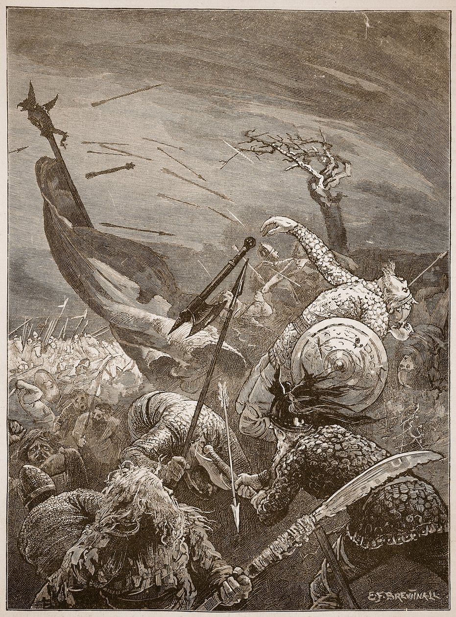 Mort de Harold à la bataille de Hastings, illustration de 