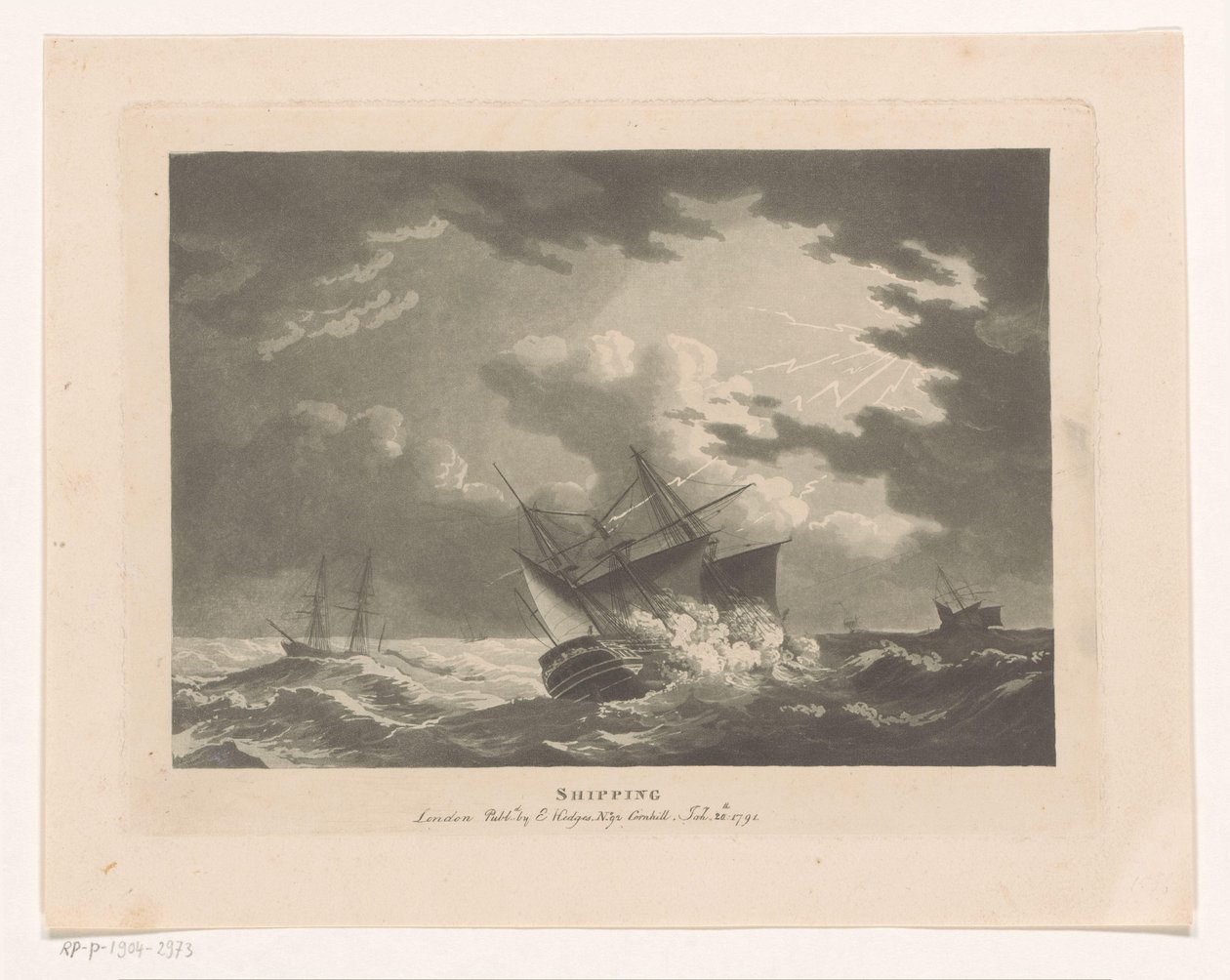 Navires dans une tempête en mer - Edward Hedges