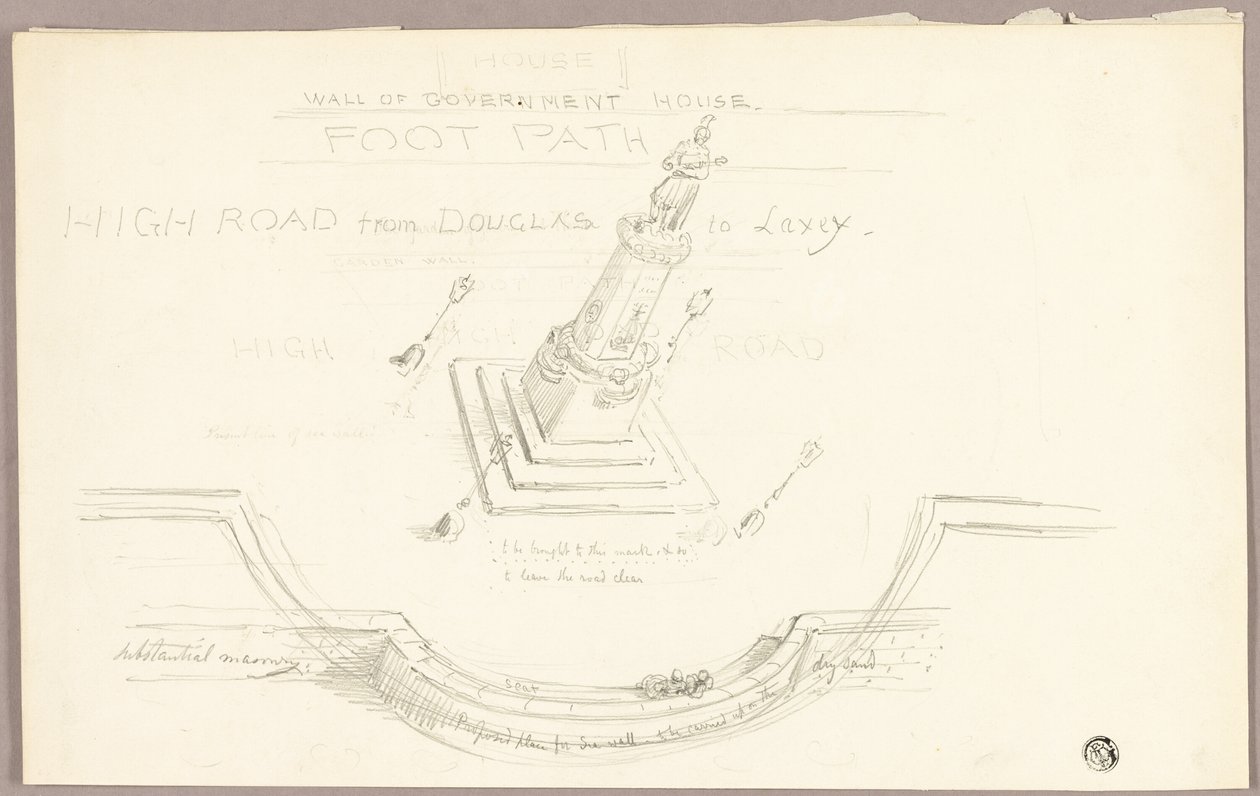Vue aérienne du projet de monument - Edward Henry Corbould
