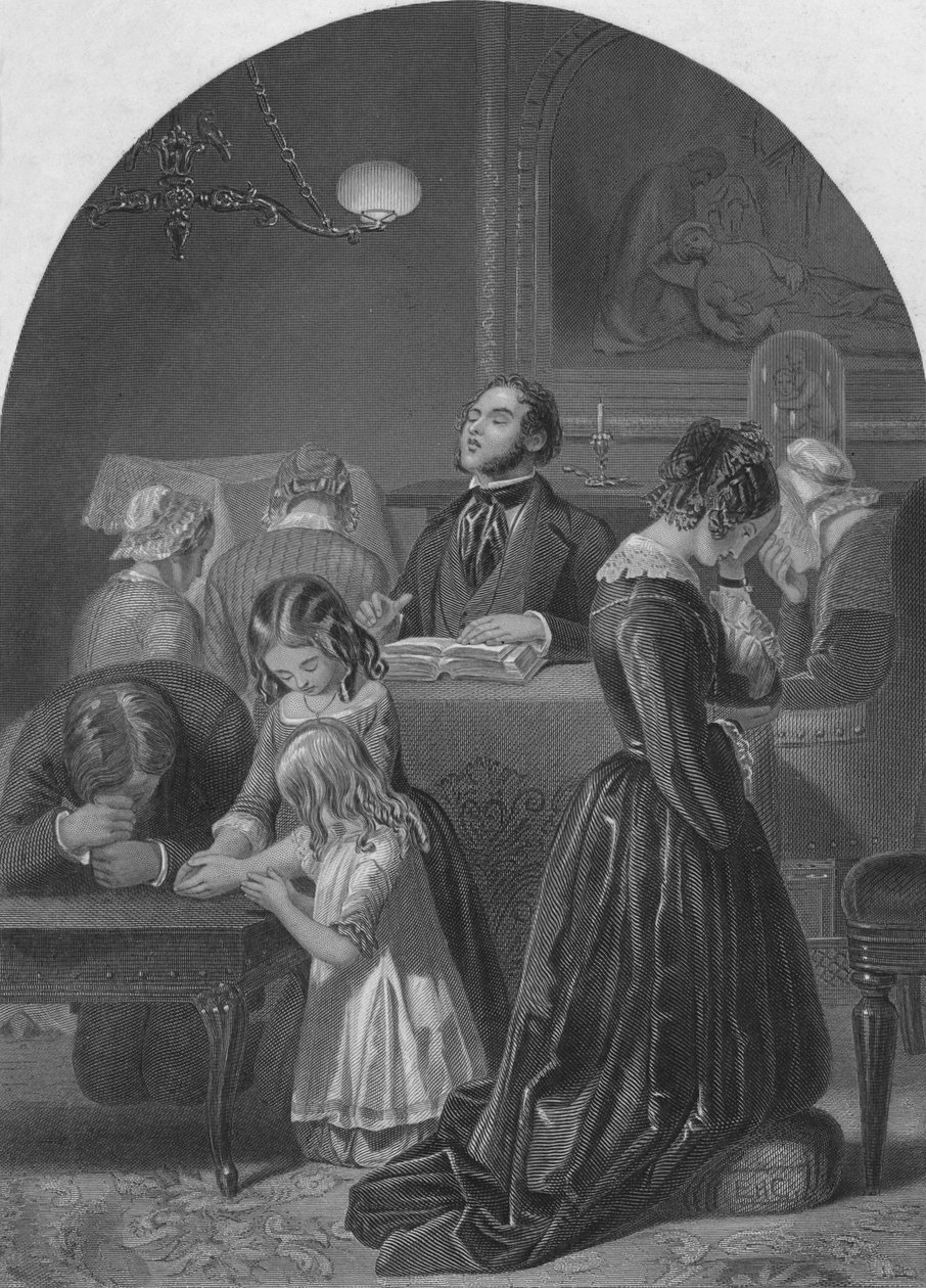 Culte familial, vers 1870 - Edward Henry Corbould