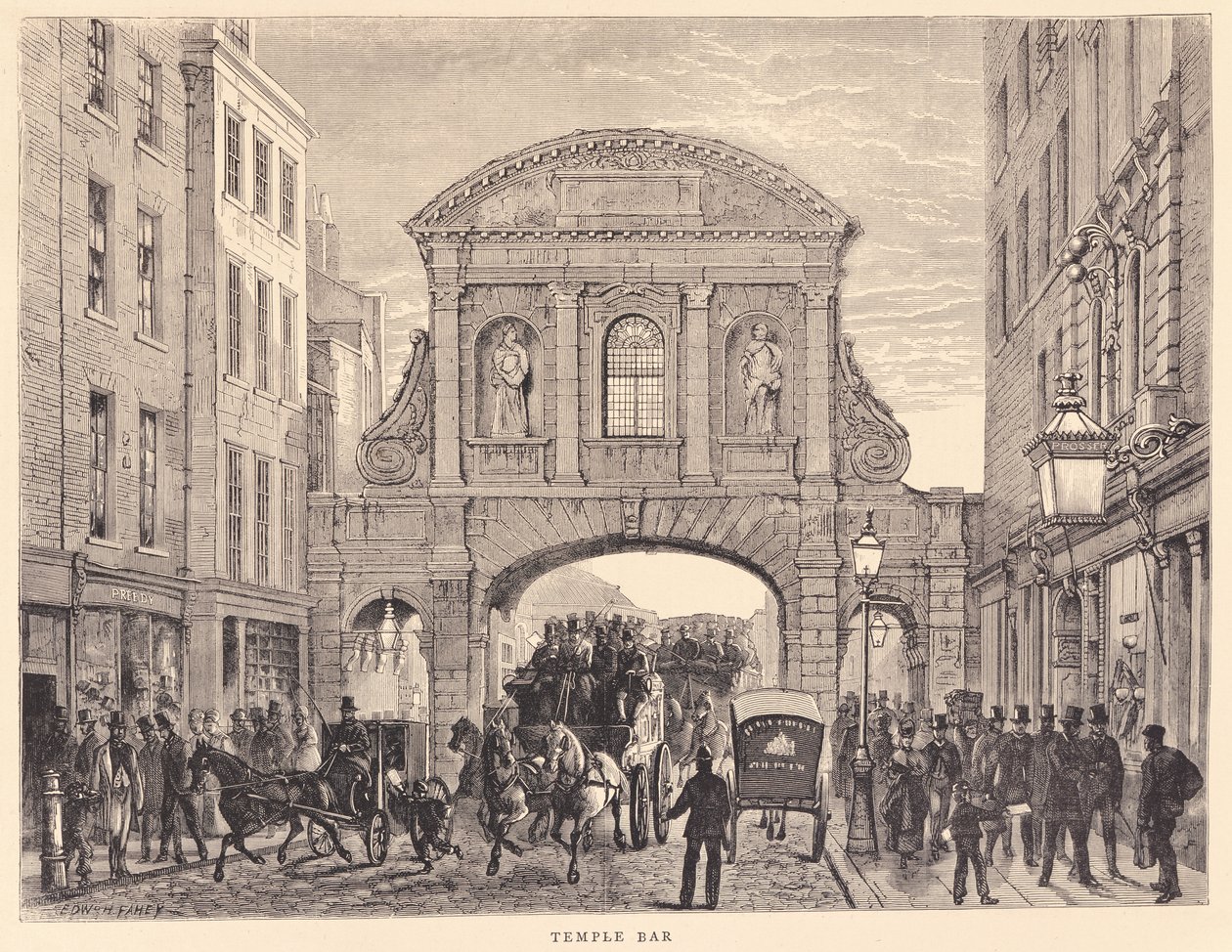 Temple Bar dans Fleet Street, c.1870 - Edward Henry Fahey